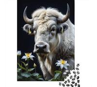 Puzzle Animal Art Yak 100% Carton recyclé de qualité supérieure pour Adultes et Enfants, Cadeaux d'halloween, 1 000 pièces (75 x 50 cm)