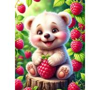Puzzle Animal Berry Bear de 30 Pièces pour Adultes, Puzzles 30 pièces Adultes, Jigsaw Puzzle d'art pour Défi, Puzzles Coloré à Faire soi-même pour la Décoration de la Maison