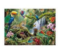 Puzzle animal de la jungle tropicale de 1000 pièces pour adultes, caméléon coloré, ours marron, grenouille, perroquet, papillon, cascade, nature