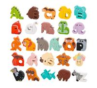 Puzzle Animal De L'alphabet - 26 Pièces en Bois avec Lettres Assorties, Jouet Éducatif, Jeu d'apprentissage De La Petite Enfance | pour La Maternelle Préscolaire, L'école À Domicile, La Classe De