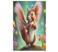 Puzzle Animal Écureuil Puzzles pour AdultesPuzzles en Bois De 1000 Pièces Adultes Cadeaux Jeu Stimulant 78×53cm