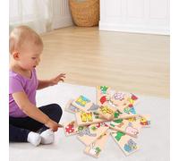 Puzzle Animal En Bois, 15 Pièces, Jouets, Kit Éducatif, Imagination, Blocs En Bois