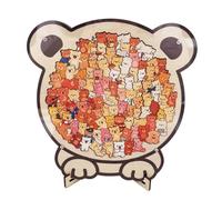 Puzzle Animal en Bois autoportant pour étagères d ' Exposition à, A | Décor d ' affichage autoportant avec des illustrations de dessins animés pour les amateurs de puzzles à la maison,