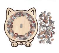 Puzzle animal en bois - Collection de puzzles sur le thème félin, jouet cérébral de 135 pièces, décoration artistique avec finition lisse | Kit de jeu interactif de croissance de l'intelligence pour e