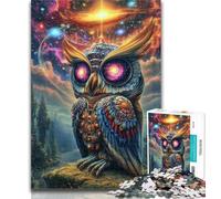 Puzzle Animal Fantastique Hibou pour Adultes 1000 pièces, décoration Murale Artistique et idée Cadeau d'anniversaire pour Amis, Bureau à Domicile 26x38cm