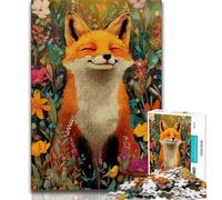 Puzzle Animal Fox 1000 pièces pour Adultes et Adolescents, Jouets éducatifs et éducatifs, Jeux familiaux avec Affiche et fiche de Questions-réponses (38x26cm)
