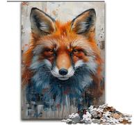 Puzzle Animal Fox 1000 pièces pour Adultes, Jouets éducatifs et éducatifs, Jeux familiaux avec Affiche et fiche de Questions (50x75cm)