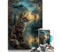 Puzzle Animal Fox Art 1000 pièces pour Adolescents et Adultes, Jouet éducatif idéal comme Cadeau pour Toute la Famille 38x26cm