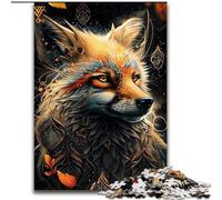Puzzle Animal Fox Art 1000 pièces pour Adolescents, Jeux Amusants, décoration Murale, Cadeaux d'anniversaire et de Noël Uniques (26x38cm)