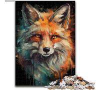 Puzzle Animal Fox Art 1000 pièces pour Adultes et Adolescents, à partir de 14 Ans, décoration Murale, Cadeau d'anniversaire de Noël (50x75cm)