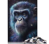 Puzzle Animal Galaxy Singe 100% Carton recyclé Puzzle 100% Carton recyclé pour garçon ou Fille Cadeau de Noël 1000 pièces (75 x 50 cm)
