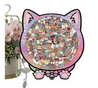 Puzzle animal, jouet pour chat de 135 pièces avec cadre en bois, puzzles en bois encadrés pour chats, pour filles, adultes, personnes âgées, décoration de table préscolaire à la maison