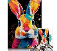Puzzle Animal Lapin pour Adolescents, 1 000 pièces, Difficile à réaliser, mais Amusant et Humoristique, Cadeau d'anniversaire, Cadeaux, Art Mural 38x26cm