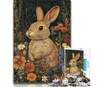 Puzzle Animal Lapin pour Adultes, 1000 pièces, Jeu Stimulant et Jeu Familial idéal comme Cadeau pour Toute la Famille (38x26cm)