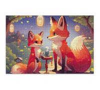 Puzzle animal mignon renard 500 pièces pour adultes, jeu d'œuvres d'art, puzzle amusant personnalisé pour adultes, cadeaux techniques de jeu, 50,5 x 37,9 cm