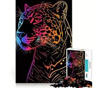 Puzzle Animal néon pour Adolescents 1000 pièces,Jeu Stimulant l'esprit,Taille Uniforme,pièces précises,activité Amusante en Famille Le Soir (50x75cm)