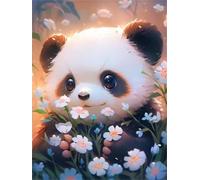 Puzzle Animal Panda Fleur de 120 Pièces pour Adultes, Puzzles 120 pièces Adultes, Jigsaw Puzzle d'art pour Défi, Puzzles Coloré à Faire soi-même pour la Décoration de la Maison