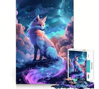 Puzzle Animal Space Fox pour Adolescents, 1000 pièces, Jeu de logique Clair, Plaisir Lent, découpe Parfaite, Surprise d'anniversaire (38x52cm)