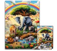 Puzzle Animal World 1000 pièces pour Adultes, Puzzle en Bois idéal pour décorer et stimuler Votre Cerveau, 50x75cm / 19,68x29,52 Pouces