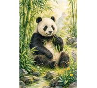 Puzzle Animalier 1000 pièces pour Adultes, Puzzle Panda en Bois avec décorations de Jardin en Bambou