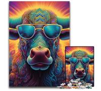 Puzzle Animalier Buffalo pour Adultes, 1 000 pièces en Carton, Jeu Familial interactif, défi cérébral, Jouet éducatif 26x38cm/10,23x14,96 Pouces