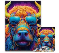 Puzzle Animalier Buffalo pour Adultes, 1 000 pièces en Carton, Jeu Familial interactif, défi cérébral, Jouet éducatif 26x38cm/10,23x14,96 Pouces