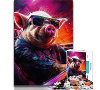 Puzzle Animalier Cochon pour Adolescents 1000 pièces, Jeux éducatifs, décoration d'intérieur, à Offrir en Cadeau pour Toute la Famille 38x26cm