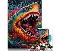 Puzzle Animalier de 1 000 pièces représentant Un Requin, idéal pour Les Adolescents, Jouet éducatif et décompressant, idéal pour Le Père Noël Secret (38x26cm)