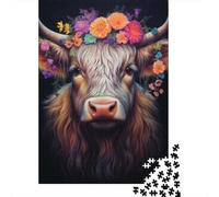 Puzzle Animalier en Carton 100% recyclé, décoration d'intérieur Unique, Motif Vache, idéal comme Cadeau de Noël pour Adultes, 1 000 pièces (38 x 26 cm)