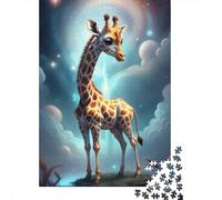 Puzzle Animalier Girafe, Puzzle rectangulaire en Papier à emboîter précis pour garçon ou Fille, Cadeaux de Noël, 1000 pièces (38 x 26 cm)