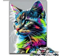 Puzzle Animalier Pop Art Chat 1000 pièces Puzzles pour Adultes Parfait pour Les réunions de Famille, Les Anniversaires, Les Vacances Taille 38x26cm