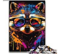 Puzzle Animalier Pop Art Raton Laveur pour Adultes, 2000 pièces, Jeu Stimulant, idéal comme Cadeau pour Toute la Famille (70x100cm)