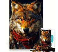Puzzle Animalier Portrait de Loup pour Adultes,1000 pièces,pour stimuler la Concentration,Amusant,Taille Uniforme,pièces précises,activité de Partage et de complicité avec Les Proches (38x52cm)