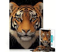 Puzzle Animalier Portrait de Tigre 1000 pièces pour Adolescents, Jeu de réflexion, Plaisir partagé, Bords précis, Cadeau de Noël 38x52cm