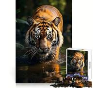 Puzzle Animalier Tigre pour Adultes, 1000 pièces, Jouet Intelligent et apaisant, découpe précise, Objet de Collection 38x52cm