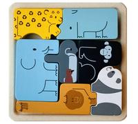 Puzzle animaux 2 en 1 beige TU