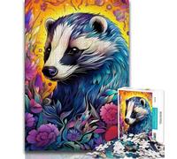 Puzzle Animaux Blaireau à Miel pour Adolescents 1000 pièces, Jouet éducatif et éducatif, idéal comme Cadeau pour Toute la Famille (38x26cm)