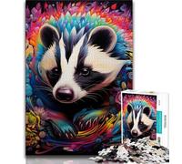 Puzzle Animaux Blaireau à Miel pour Adultes 1000 Pièces, Jeu Éducatif Défi Jouet Idéal comme Cadeau pour Toute la Famille 38x26cm