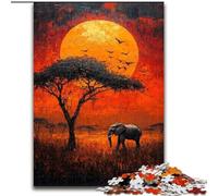Puzzle Animaux d'Afrique 1000 pièces pour Adultes et Adolescents, Interaction Parent-Enfant intéressante pour réduire Le Stress 26x38cm