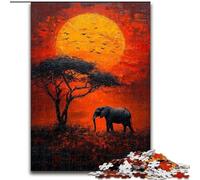 Puzzle Animaux d'Afrique 1000 pièces pour Adultes et Adolescents, Jeu Stimulant et Jeu Familial, Cadeau d'anniversaire, décoration Murale 26x38cm