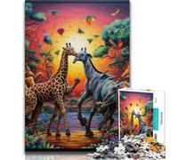 Puzzle Animaux d'Afrique 1000 pièces pour Adultes, Jeu Stimulant et Jeu Familial avec pièces entièrement emboîtables de Formes aléatoires 38x26cm