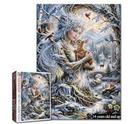 Puzzle Animaux de la Forêt Hiver Puzzle Faon 1000 Pièces Puzzle Nature | Puzzle Mère Nature Hiver Puzzle Forêt Enneigée Animaux