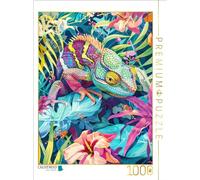 Puzzle · Animaux de la Jungle Pop Art | Un adorable caméléon · 1000 pièces · Format assemblé 64 × 48 cm · CALVENDO Puzzle