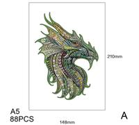Puzzle Animaux En Forme De Dragon, Pièces En Bois, L0i6
