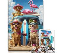 Puzzle Animaux Vacances en Bord de mer pour Adultes 1000 pièces, Séjournez pour Tuer Le Temps avec des pièces entièrement emboîtables de Formes aléatoires (50x75cm)