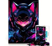 Puzzle Anime Biker Nekomimi 1000 pièces Découpe Laser pour Un Assemblage Parfait Activité de Partage et de Concentration Amusante (38x26cm)