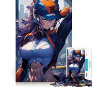 Puzzle Anime City Girl pour Adultes,1000 pièces,Jeu Stimulant l'esprit,Format Uniforme,pièces précises,idéal pour Les Voyages (38x26cm)