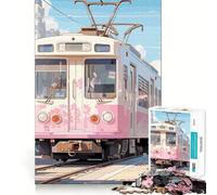 Puzzle Anime City Sakura Tram pour Adolescents,1000 pièces,Stimulation intellectuelle,découpe Nette,Composants Robustes,activité de Groupe réconfortante (50x75cm)