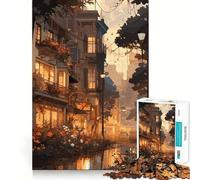 Puzzle Anime City Sunset Dusk 1000 pièces,Jeu de Concentration mentale,découpe de précision,Bords Lisses,Jeu de Construction de Liens significatifs (50x75cm)