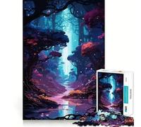 Puzzle Anime Forêt Sombre et Rivière 1000 Pièces Stimule l'esprit Découpe Nette Composants Robustes Loisirs captivants pour des Moments de détente à la Maison (50x75cm)